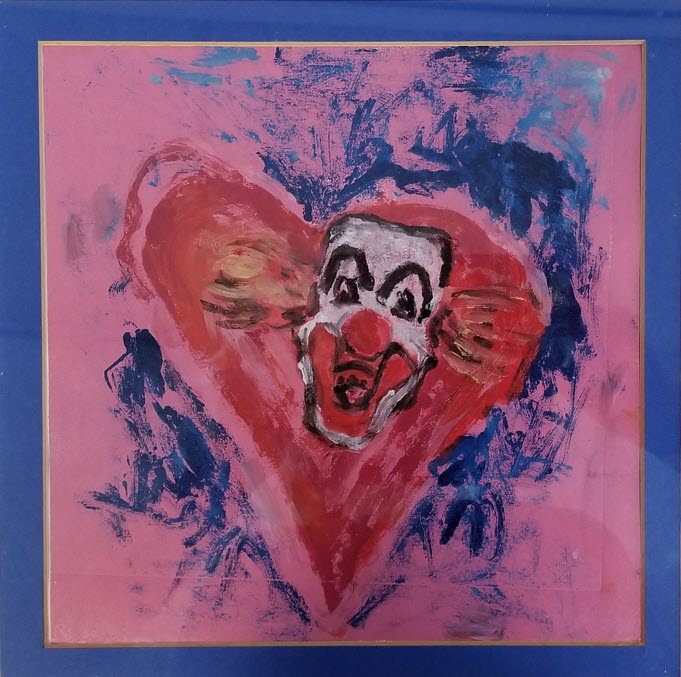 My Funny Valentine, a mono print by Cathy Fiorelli